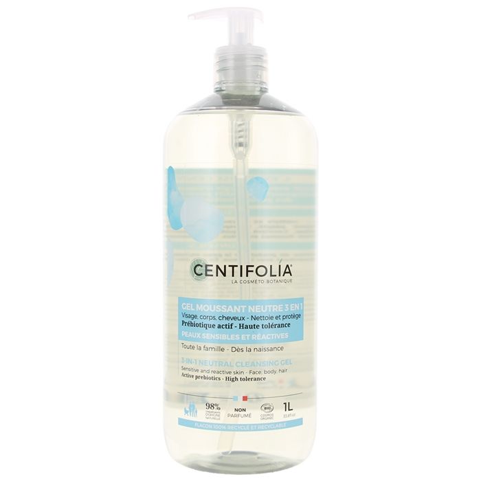 CENTIFOLIA Gel moussant neutre 3en1 Bio 1 Litre