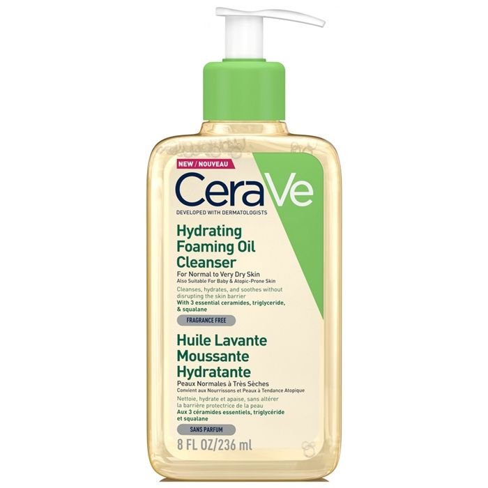 -Cerave Huile Lavante Moussante Hydratante 236 ml Pour Les Peaux Normales à Trèsèches Les Peaux à Tendance Atopique