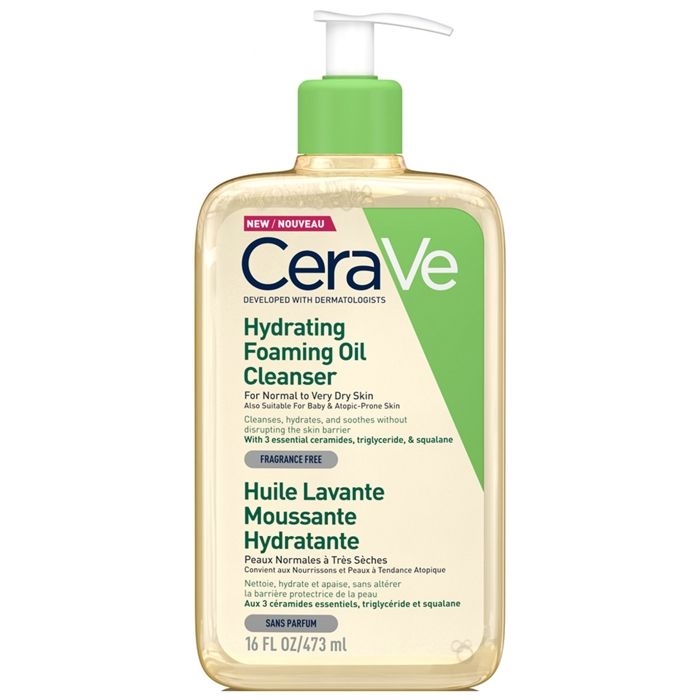 -Cerave Huile Lavante Moussante Hydratante 473 ml Pour Les Peaux Normales à Trèsèches Les Peaux à Tendance Atopique