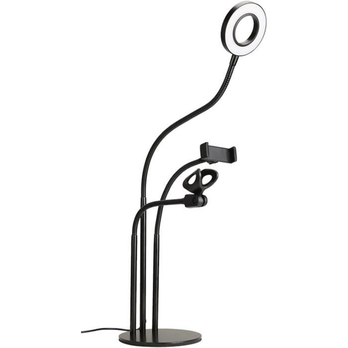 3 En 1 Table Selfie Ring Light, Lampe Vidéo Avec Support De Microphone Et Support De Téléphone, Éclairage De Photographie, L[x2938]