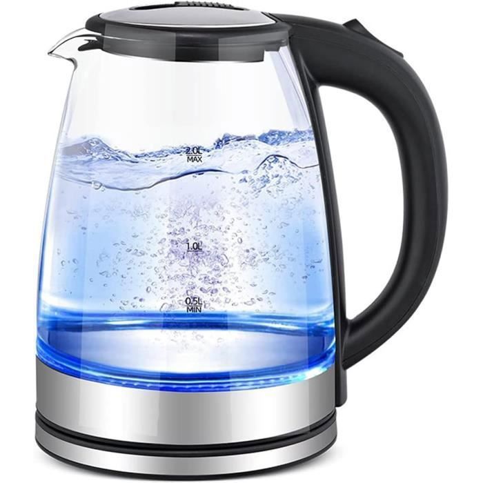 Bouilloire Électrique, VerreBouilloires Sans Fil De 2 Litres Électriques Avec Lumière Led, Arrêt Automatique, Ébullition À S[u4008]