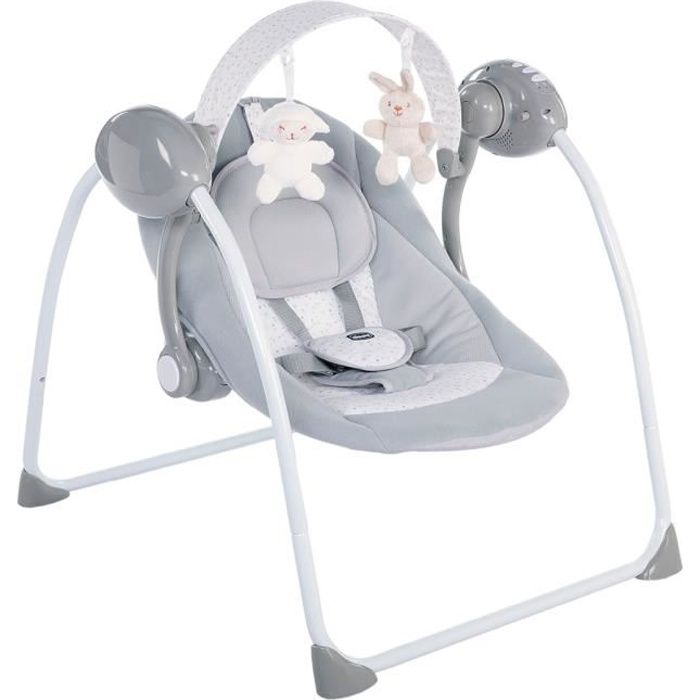 Balancelle Relax and Play - CHICCO - Gris - Balancement automatique - Barre de jeu - Siège rembourré