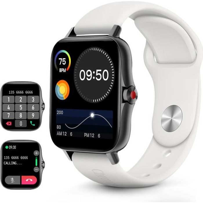 Montre Connectée Homme Femme Smartwatch Bluetooth Appel Multifonction IP67 Étanche Tracker d'Activit pour Android iOS