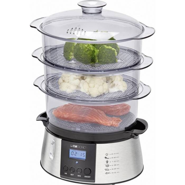 Cuiseur vapeur - CLATRONIC - DG 3547 - 6 Litres - 800 Watt - Minuterie numérique