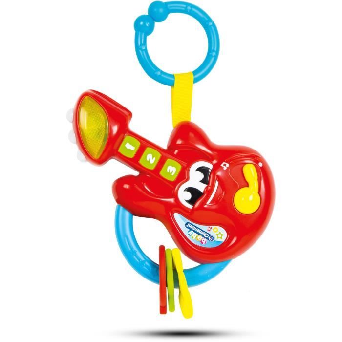Hochet électronique guitare pour bébé CLEMENTONI - Sons amusants et comptines interactives