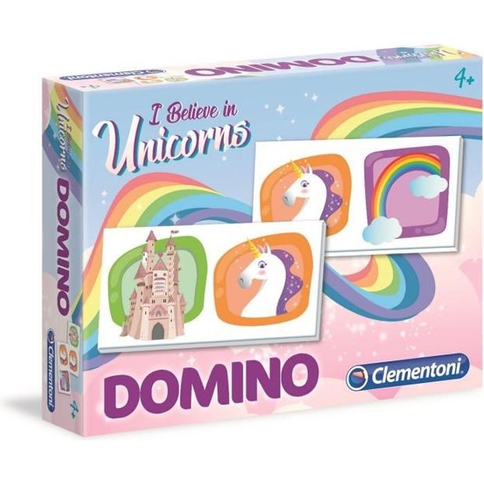 CLEMENTONI Domino - Licornes - Jeu éducatif