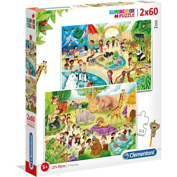 Clementoni - 2x60 pièces - Au zoo