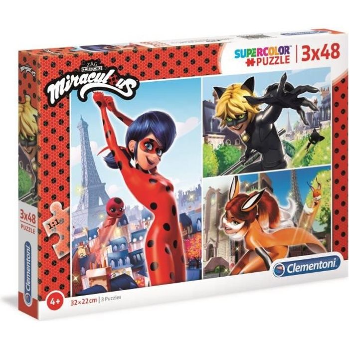 Clementoni - 3x48 pièces - Miraculous
