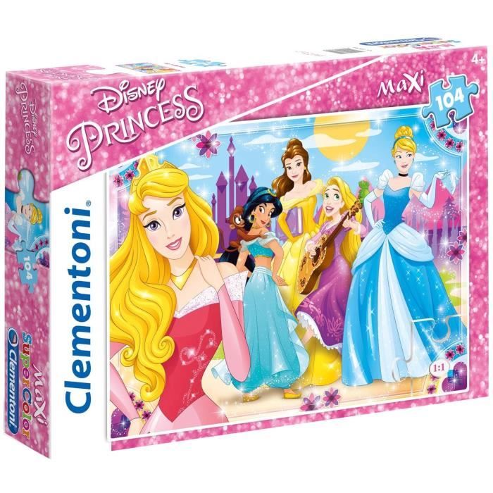 Clementoni maxi supercolor puzzle puzzle Disney Princess 104 pièces