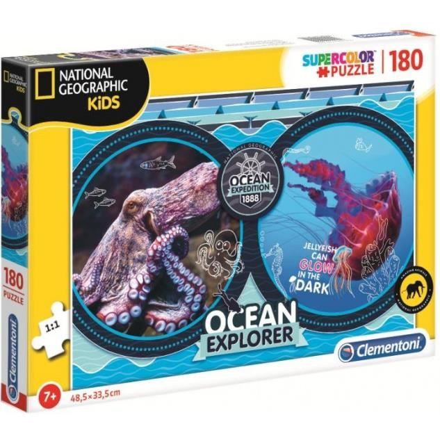 Puzzle Océan National Geographic - Clementoni - 180 pièces - Animaux - Pour Enfant