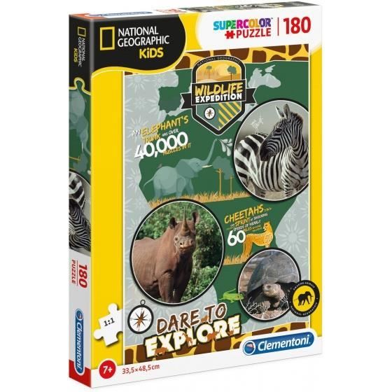 Puzzle Animaux National Geographic - Clementoni - 180 pièces - Pour Enfant de 6 ans et plus