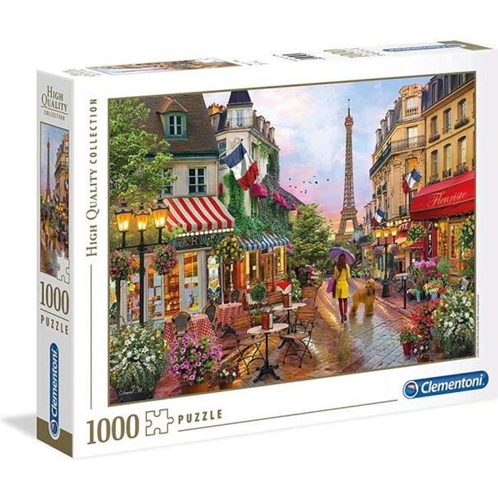 Puzzle 1000 pièces - CLEMENTONI - Fleurs à Paris - Thème Voyage et cartes