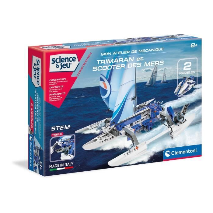 Clementoni - Mon atelier de mécanique - trimaran et scooter des mers - Jeux Educatifs - 8 ans+