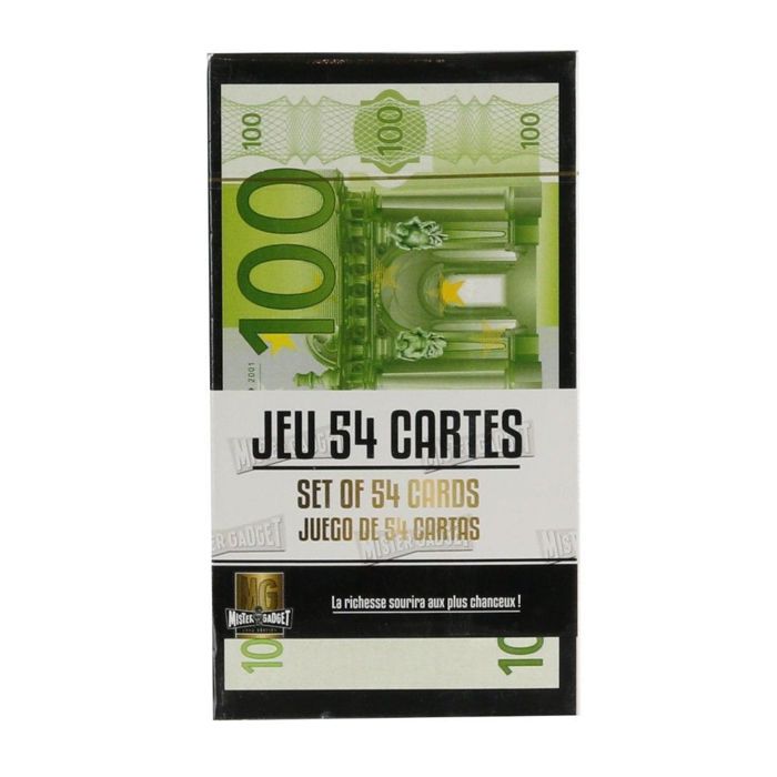 JEU 54 CARTE A JOUER DE LUXE MOTIF 100 EURO OU …