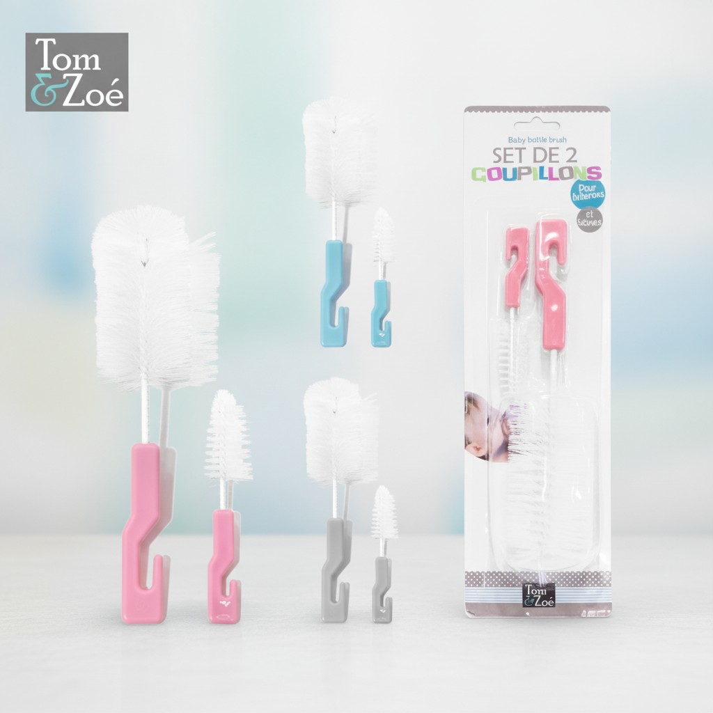 Accessoire de nettoyage - CMP - Goupillon Gris x2 - Pour biberons et tétines - couleur Aléatoire - Marjane Mall - Image 2