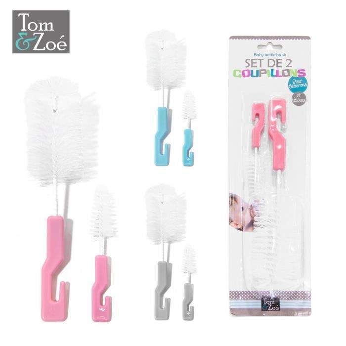 Accessoire de nettoyage - CMP - Goupillon Gris x2 - Pour biberons et tétines - couleur Aléatoire