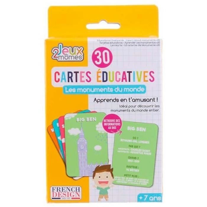 set 30 cartes educative les monuments du monde ludique cadeau anniversaire