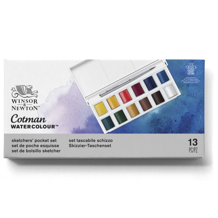Boîte de Peinture Aquarelle en Plastique - WINSOR & NEWTON - cwc sketcher 12x1/2g - Gris - Enfant - Mixte