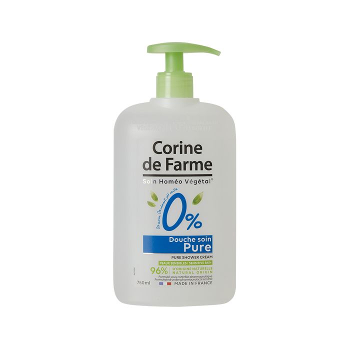 Douche Soin Pure 0% - CORINE DE FARME - Grand Format 750 ML - Sans colorant - Mixte - Adulte