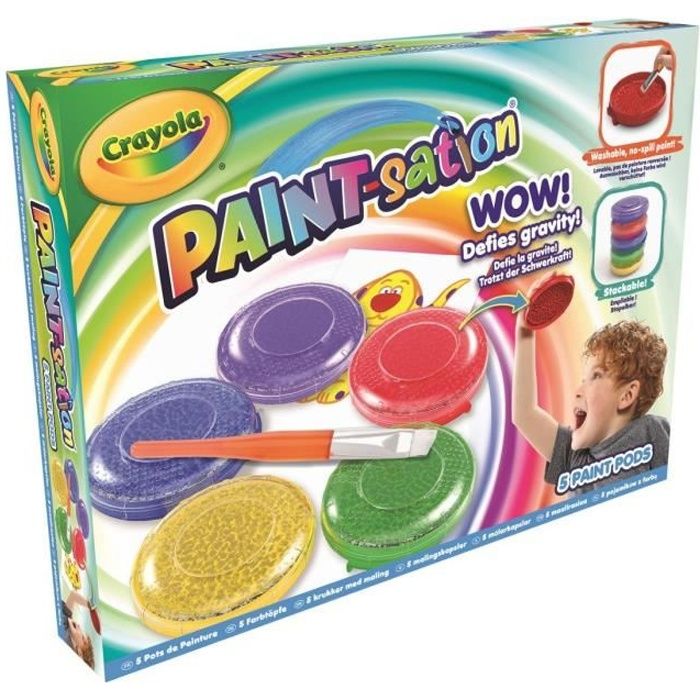 Peinture CRAYOLA Paint-Sation 5 pack 2 en 1 - Propre et antigravité - Plus de 250 créations possibles