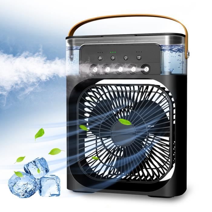 Mini Climatiseur Portatif Noir, Ventilateur De Refroidissement Par Eau