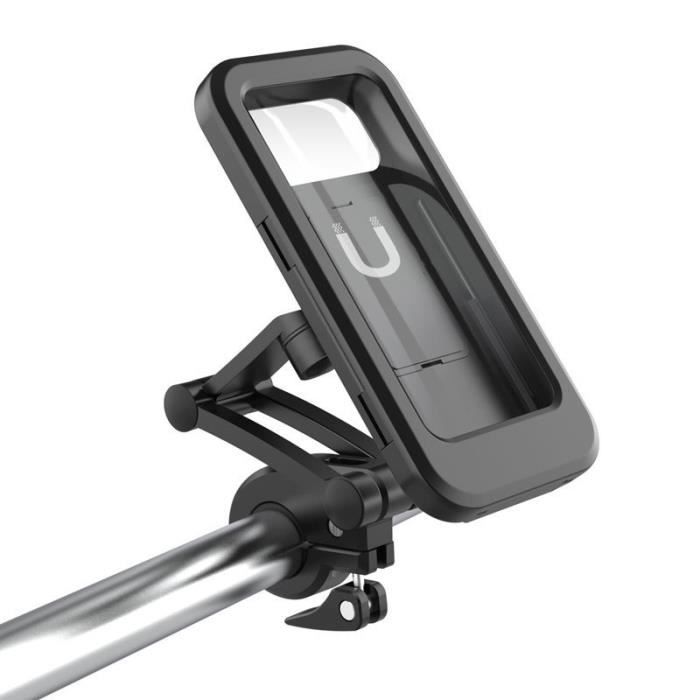 Support de téléphone portable de vélo - DAMILY - Pliant - Étanche - Rotatif 360° - Silicone Noir