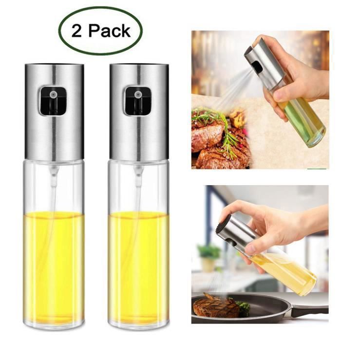 2 Pièces Cuisine Set Huile et Vinaigre Vaporisateur Vaporiser Pulvérisateur Bouteille - Portables Bouteilles à Condiments(100ml)