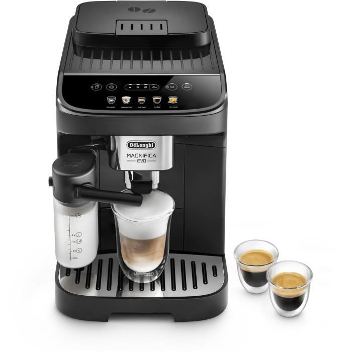 De'Longhi Magnifica Evo, Machine expresso avec broyeur, technologie boissons lactées, ECAM290.61.B, Noir