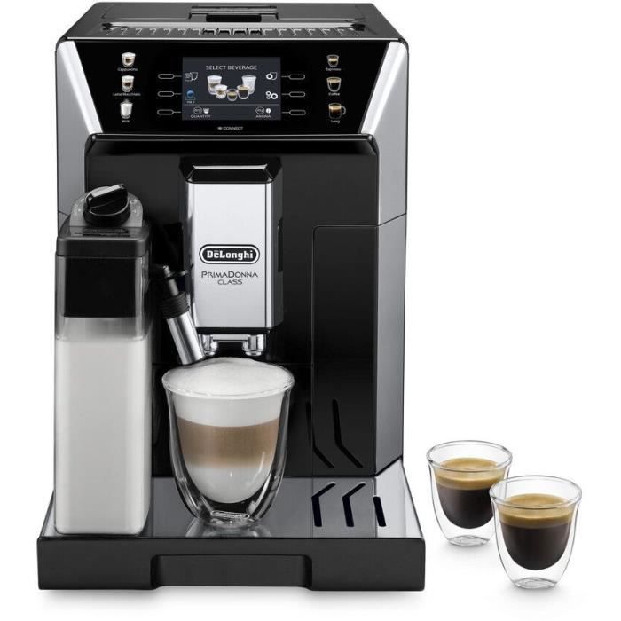 DELONGHI 0132217050 Expresso Broyeur PrimaDonna Class - Réservoir 2L - 2 tasses simultanés - Réservoir à grain 400 gr - Noir