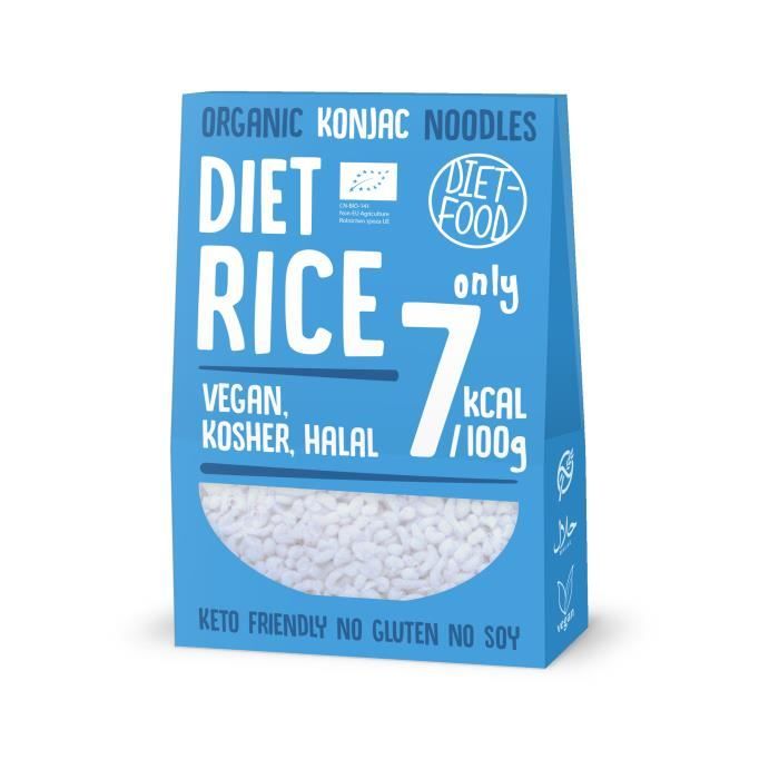 DIET-FOOD Nouilles de Riz de Konjac BIO à Faible Teneur en Glucides, Végan, sans Gluten, Cétogène, Nouilles Instantanées 1 x 300 g