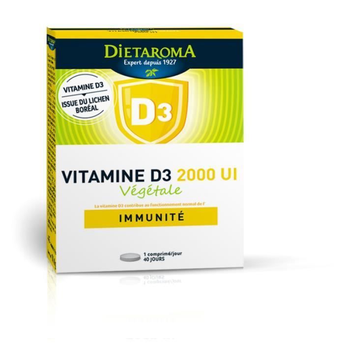 Immunité 40 comprimés - Vitamine D3 Végétale 2000 UI -  - Dietaroma