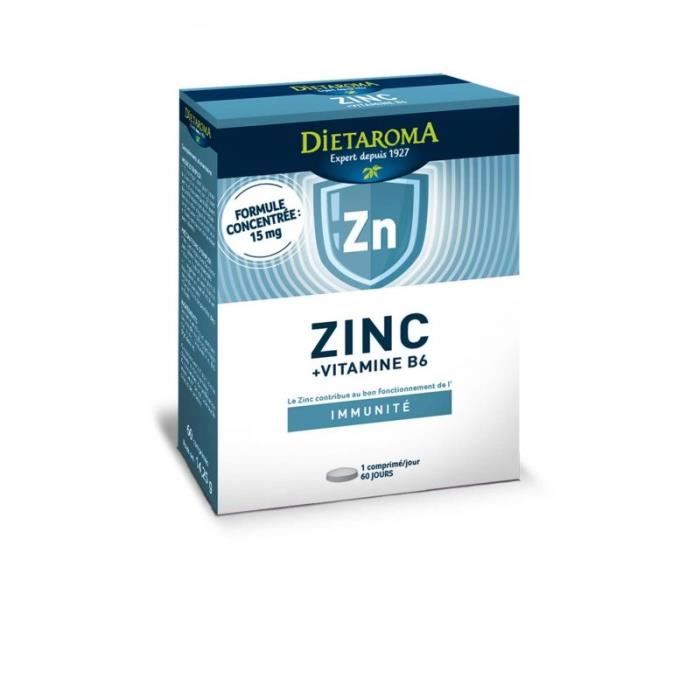 60 comprimés ZINC + VITAMINE B6
IMMUNITÉ - ZINC