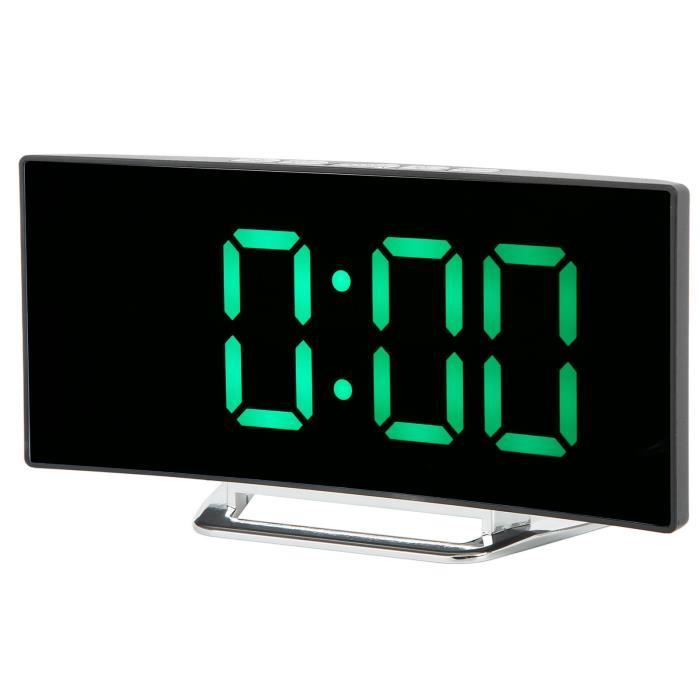 horloge LED numérique Réveil numérique Miroir Smart Light Sensing Écran incurvé Horloge LED Affichage numérique de