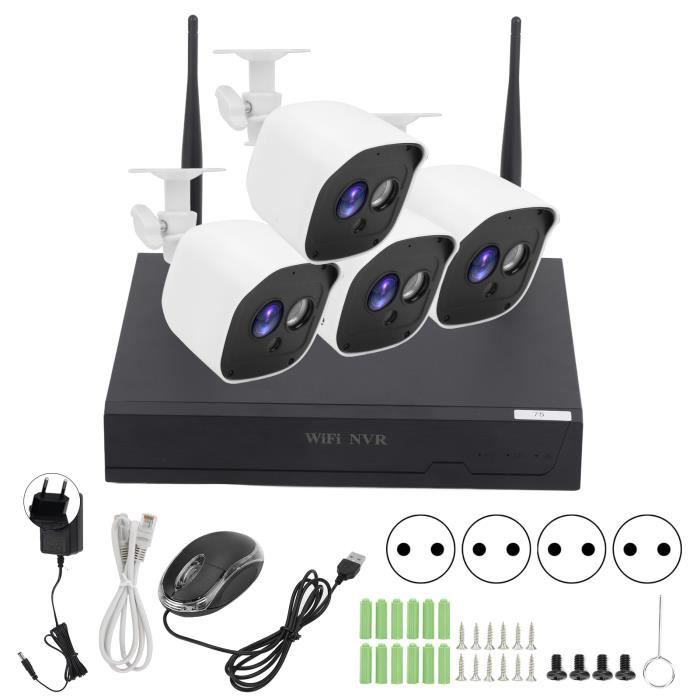 Kit NVR Kit enregistreur vidéo WiFi 8 canaux NVR vue à distance 1080P étanche pour la bricolage camera Prise UE 220V