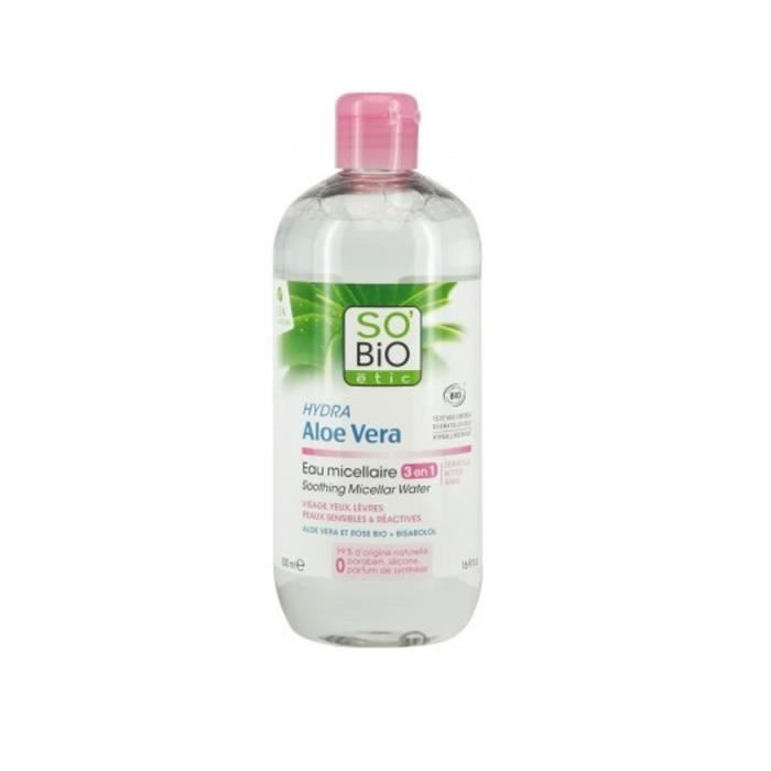 SO BIO Eau Micellaire 3En1 Aloe Vera 500ml
