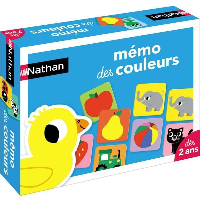Jeu éducatif - NATHAN - Mémo des Couleurs - 54 jetons grand format - Pour enfants de 2 ans et plus