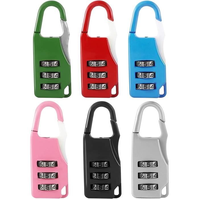 6 Pcs Petit Cadenas Code à 3 Chiffres, Petit Cadenas Casier Code Cadenas Valise Avion en Alliage de Zinc pour Exterieur Voyage Casie