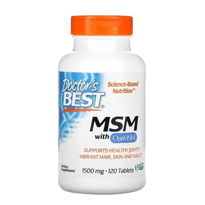 Doctor's Best, Best MSM,1500 mg,120 comprimés.