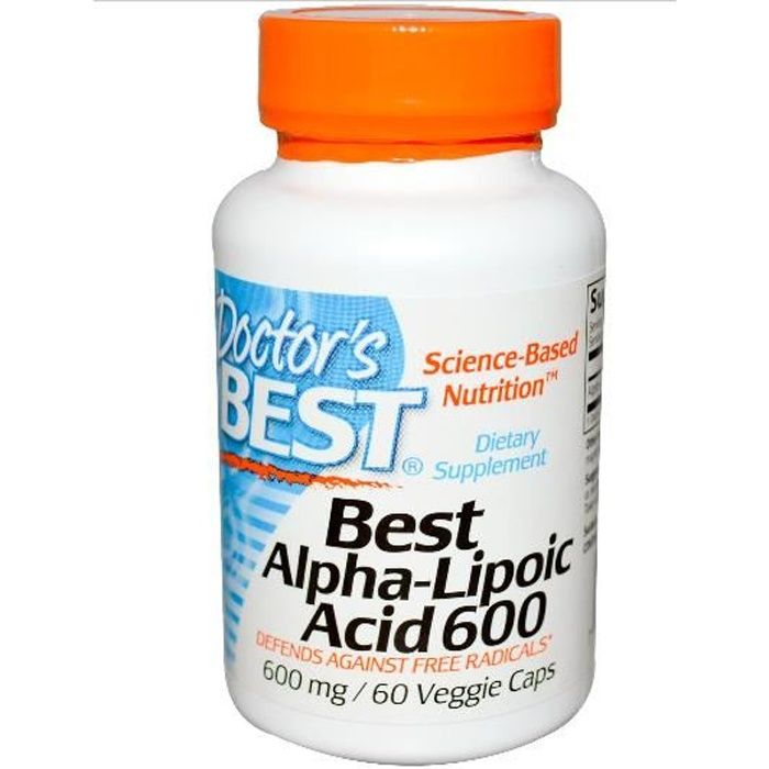 Doctor's Best, Best acide Alpha-lipoïque,600 mg,60 capsules végé.