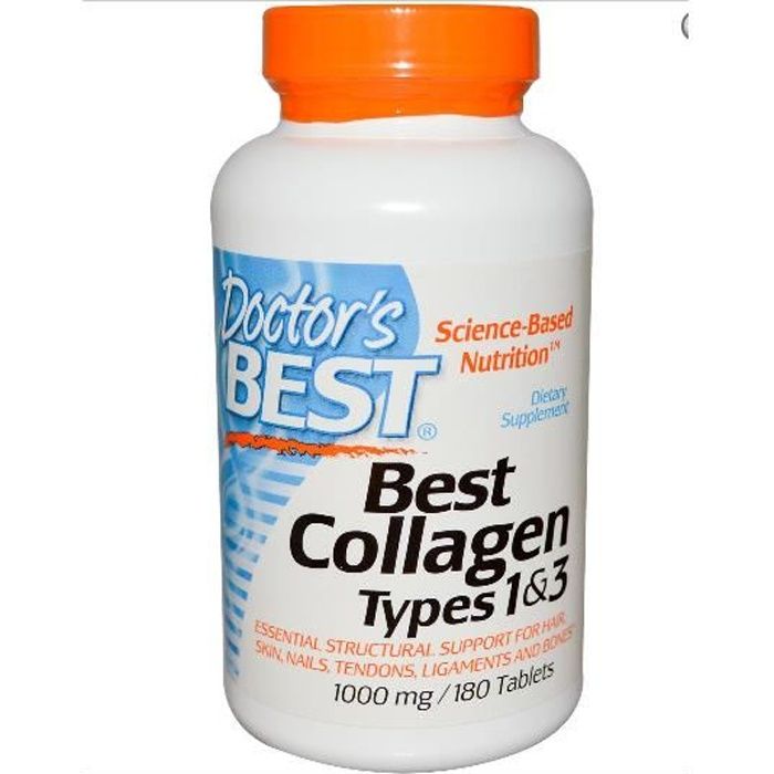 Doctor's Best, Best collagène type 1 & 3,1000 mg,180 comprimés.