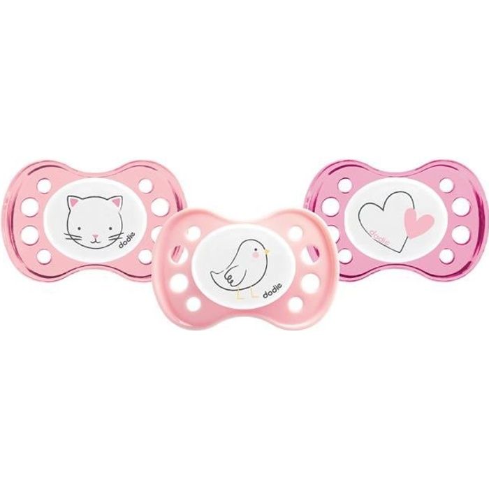 Dodie Sucette Anatomique Naissance +0m Coeur Rose