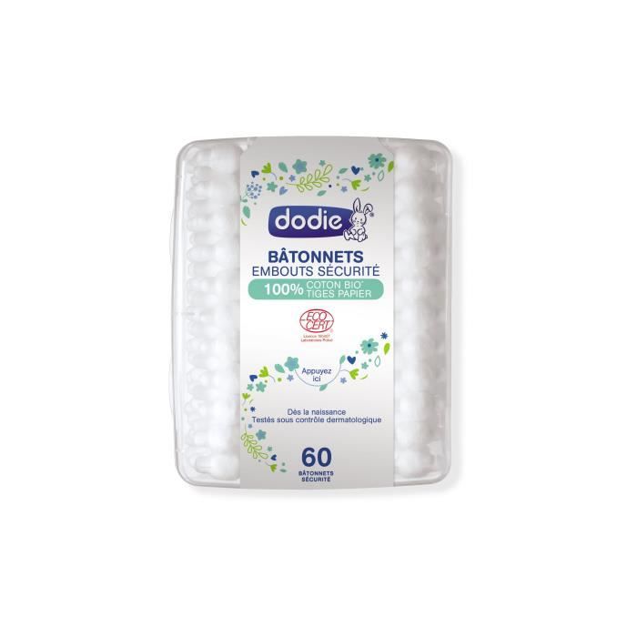 Dodie Hygiène & Soin Bâtonnets Embouts Sécurité Bio 60 unités