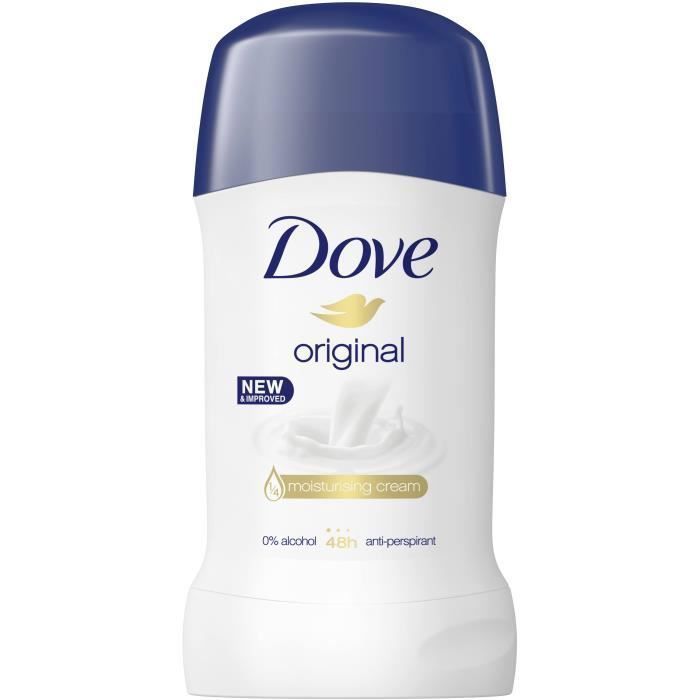 DOVE Déodorant stick 24 H - 0% alcool - 40 mL