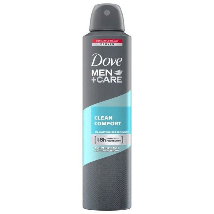 Dédorant Spray - Dove Men + Care - Clean Comfort - 250ML - Anti-transpirant 48h - Sans alcool