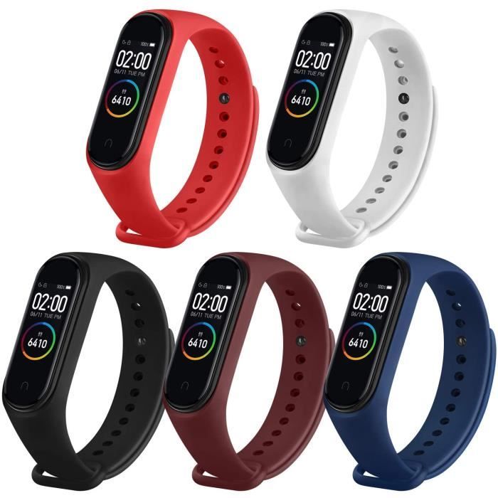 5 Packs Bracelets Compatible avec Xiaomi Mi Band 4 / Xiaomi Mi Band 3