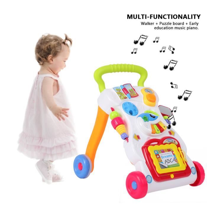 Baby Walker Trolley Sit-to-Stand Walker Kid Early Learning Education Science Toddler -KOR