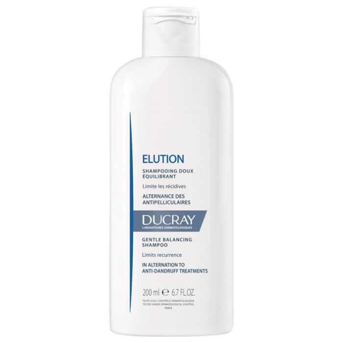 DUCRAY - Shampooing Doux Équilibrant - Elution - Antipelliculaire - Tous types de cheveux - 200 ml