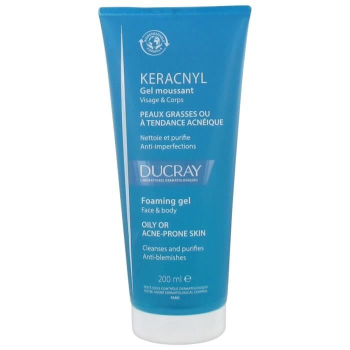 Keracnyl-Ducray Keracnyl Gel Moussant Nettoyant Visage Peau Grasse 200 ml