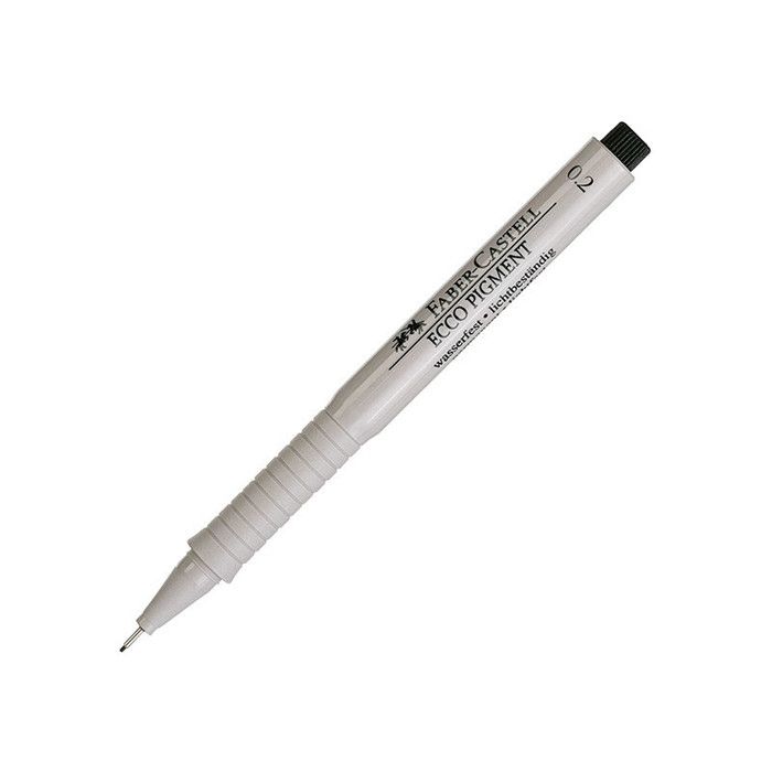 Stylo - Faber-Castell - Ecco Pigment - Pointe fine 0,2mm - Indélébile - Noir