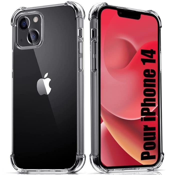 Coque Silicone pour iPhone 14 Bumper avec Coin Renforcé Slim Transparent